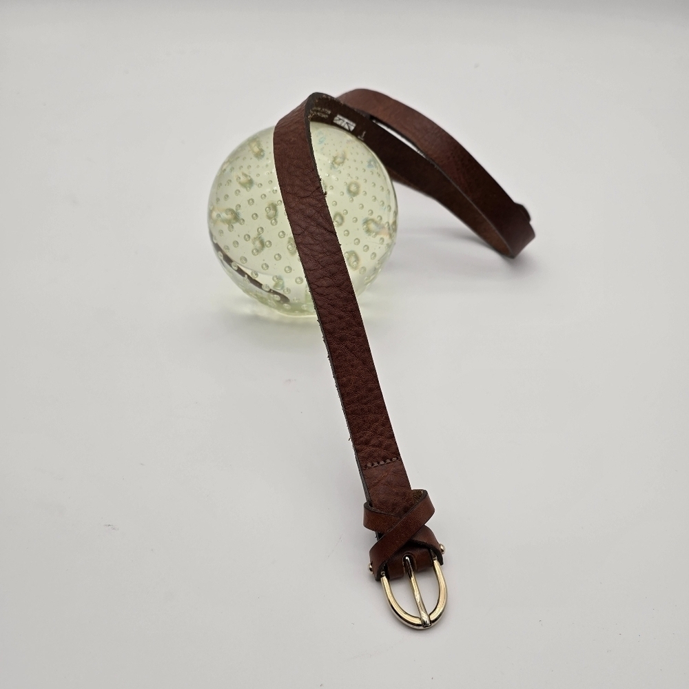 British Belt Company Leather Brass 27 28 29 30 32 Womens Brown - Picture 2 of 9